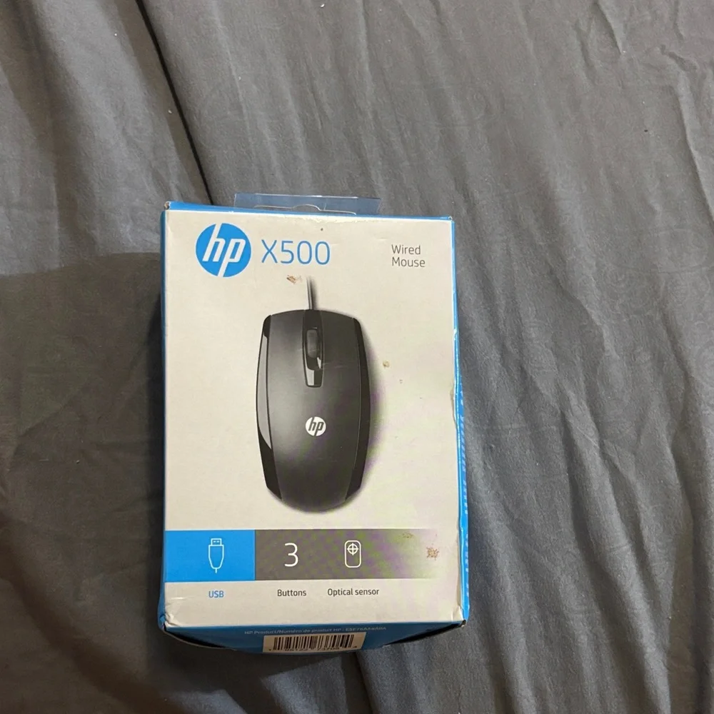 HP X500 Wired Mouse - Sleek Black Design